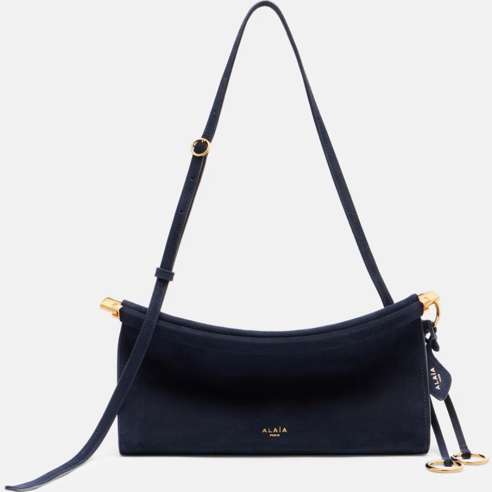 Alaia blue Suede Shoulder Bag small Le Click